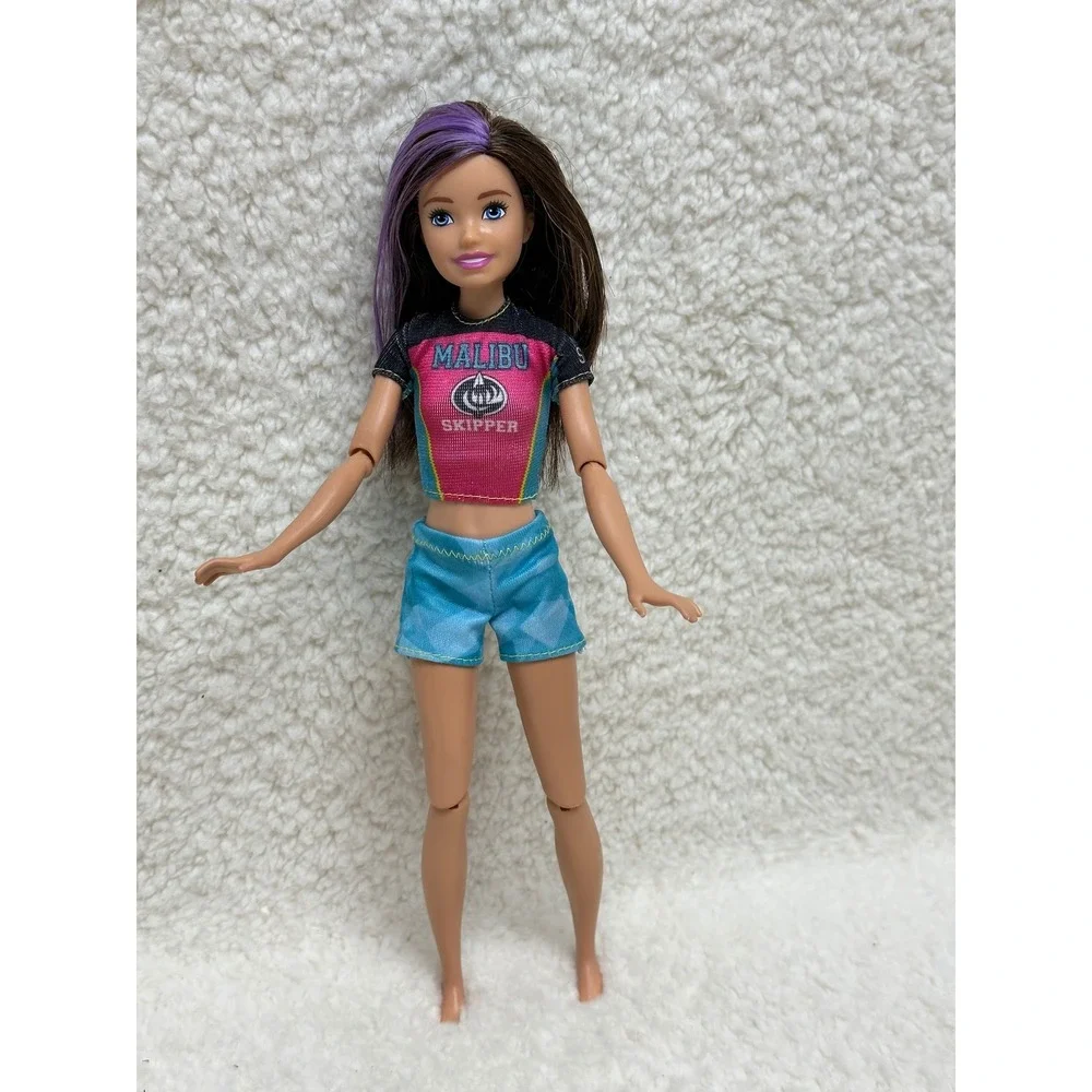 Modern Barbie Skipper Doll Malibu Surf  Purple Hair Articulated Toy